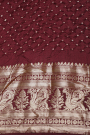 Bandhani Silk Red Saree