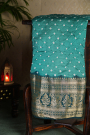Bandhani Silk Teal Green Saree