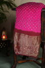 Bandhani Silk Pink Saree