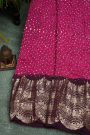 Bandhani Silk Rani Pink Saree