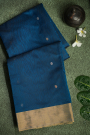 Chanderi Silk Peacock Blue Saree