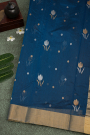 Chanderi Silk Peacock Blue Saree