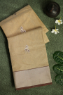 Chanderi Sico Cream Saree