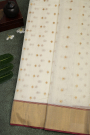 Chanderi Sico Off White Saree