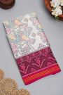 Patola Weaving Silk Off White Saree