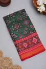 Patola Weaving Silk Bottle Green Saree