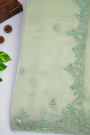 Designer Organza Pista Green Saree