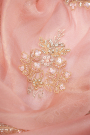 Designer Organza Peach Saree