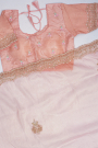 Designer Organza Peach Saree