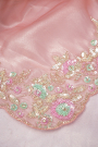 Designer Organza Crepe Pink Saree