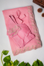 Designer Shimmer Georgette Pink Saree