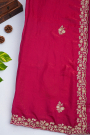 Designer Satin Organza Rani Pink Saree