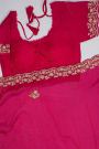 Designer Satin Organza Rani Pink Saree
