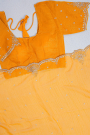 Designer Shimmer Georgette Mustard Saree