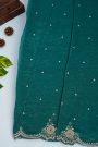 Designer Shimmer Georgette Teal Green Saree
