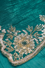 Designer Shimmer Georgette Teal Green Saree