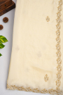 Designer Organza Cream Saree