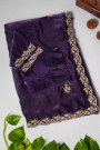 Designer Organza Navy Blue Saree