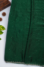 Designer Satin Organza Bottle Green Saree