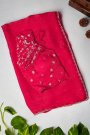 Designer Satin Organza Rani Pink Saree