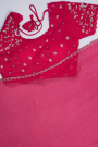 Designer Satin Organza Rani Pink Saree