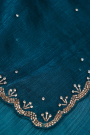 Designer Satin Organza Teal Blue Saree