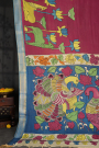 Kalamkari Silk Wine Saree