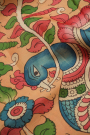 Kalamkari Silk Light Orange Saree