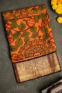 Kalamkari Silk Mustard Saree