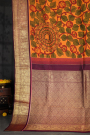 Kalamkari Silk Mustard Saree