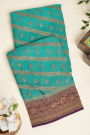 Banarasi Georgette Turquoise Blue Saree