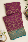 Banarasi Georgette Wine Saree