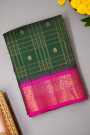 Gadwal Silk Bottle Green Saree