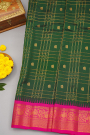 Gadwal Silk Bottle Green Saree