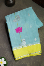 Zari Kota Sky Blue Saree