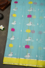 Zari Kota Sky Blue Saree