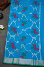 Zari Kota Sea Blue Saree