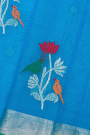Zari Kota Sea Blue Saree