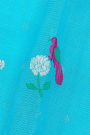 Zari Kota Sky Blue Saree