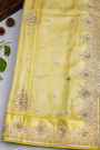 Designer Cocktail Tissue Gold Saree