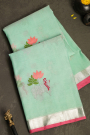Zari Kota Sky Blue Saree