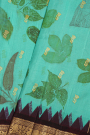 Kalamkari Silk Sky Blue Saree