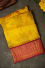 Kalamkari Silk Yellow Saree