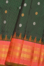 Gadwal Silk Bottle Green Saree