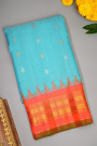 Gadwal Silk Sky Blue Saree
