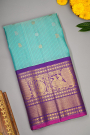 Gadwal Silk Sky Blue Saree