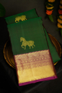 Kancheepuram Silk Bottle Green Saree