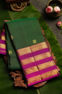 Kancheepuram Silk Bottle Green Saree