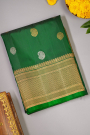 Gadwal Silk Bottle Green Saree