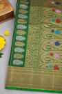 Gadwal Silk Bottle Green Saree